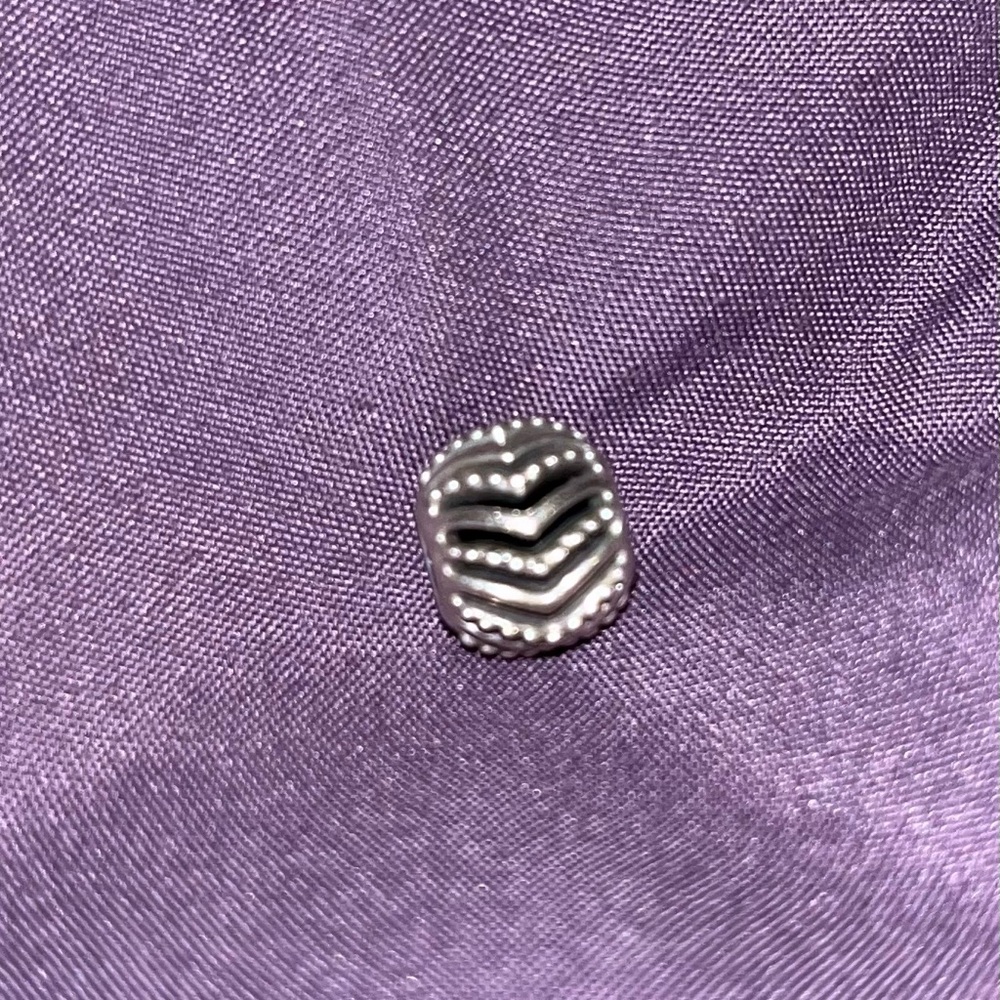 Silver  Diamond cut PANDORA charm